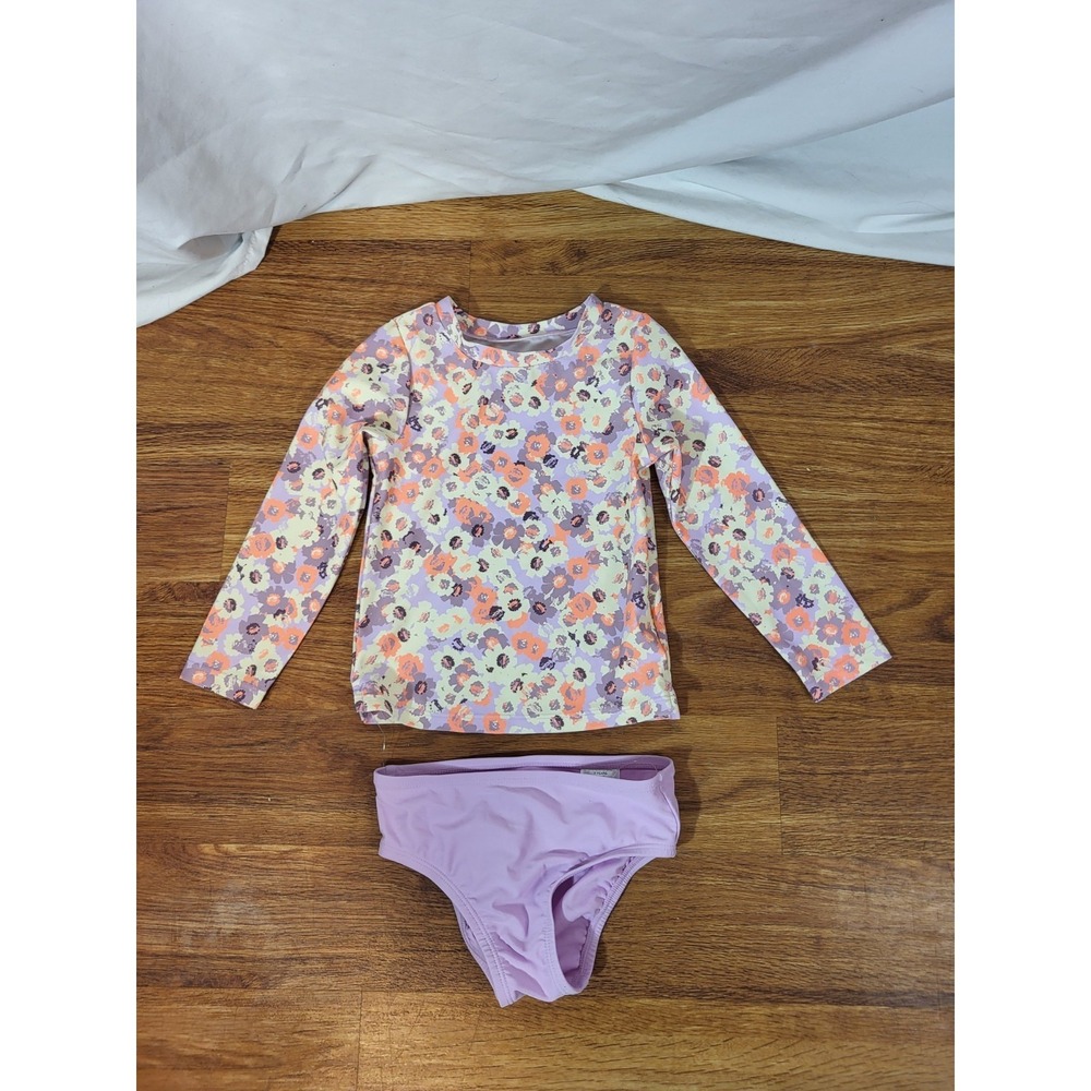 Baby Gap Purple‎ Floral Size 3T 2 Piece Girls Bathingsuit